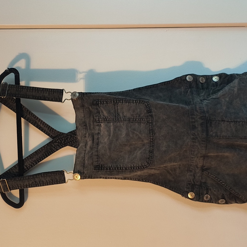 American Eagle Outfitters Charcoal Corduroy Overalls